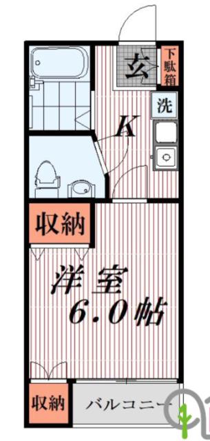 スコレータムラマI(1K/1階)の間取り写真