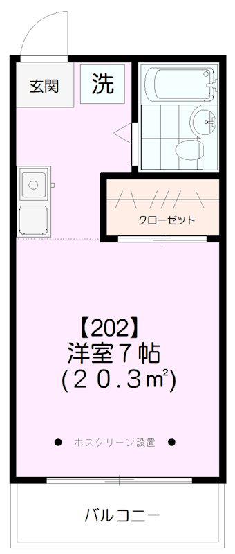 アイビーアボード(1K/2階)の間取り写真