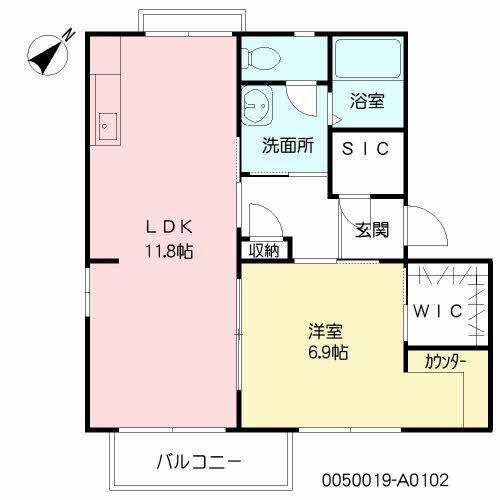 フォーレスO(1LDK/2階)の間取り写真