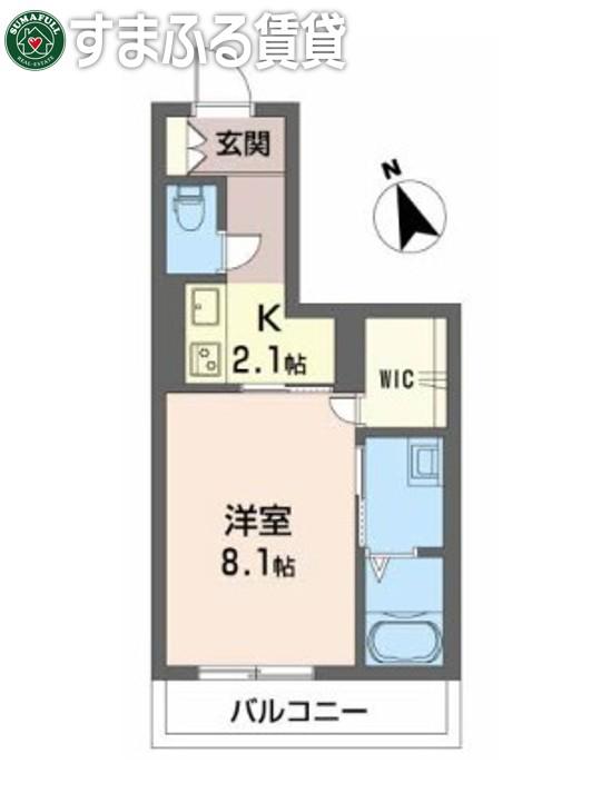 ブルーシャインMJ(1K/3階)の間取り写真