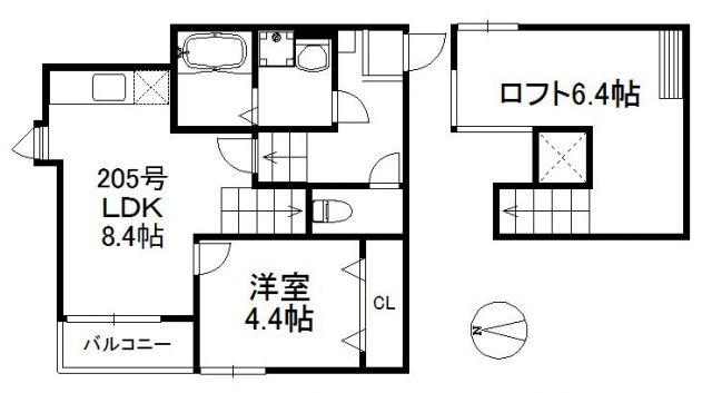 アットイーズ三苫駅前(1LDK/2階)の間取り写真
