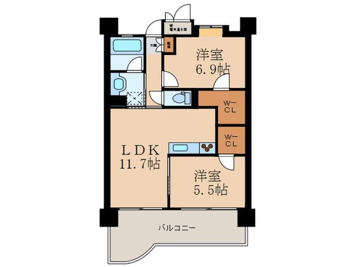 グランドパレスルミネス下曽根駅前(2LDK/3階)の間取り写真
