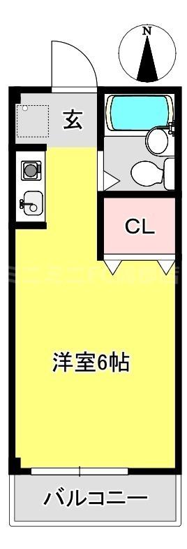 セブンハイツ(ワンルーム/3階)の間取り写真