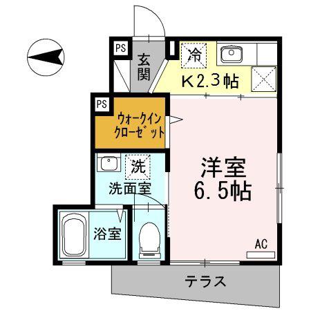 MAISON VERTE(1K/1階)の間取り写真