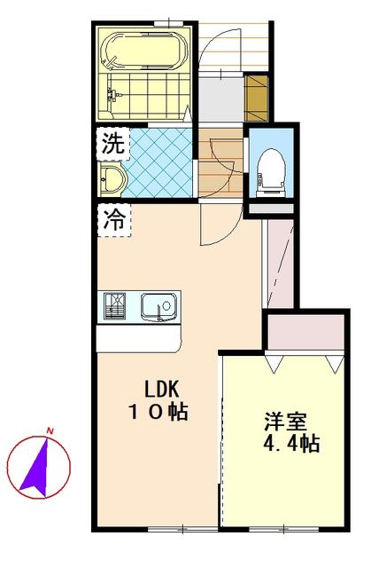 リブレス花沢(1LDK/1階)の間取り写真