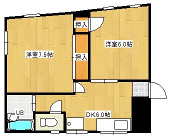 ラ・プラージュ西観音(2DK/3階)の間取り写真