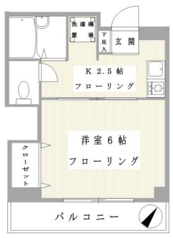 ペルレ駒込(1K/2階)の間取り写真
