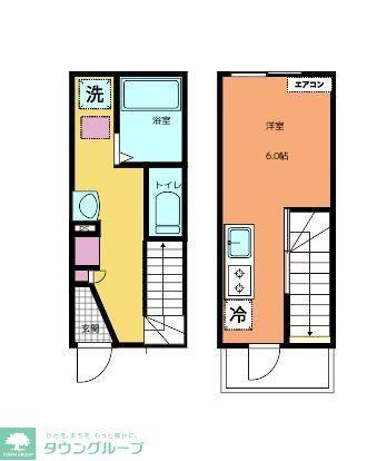 CALM NEST(1K/1階)の間取り写真