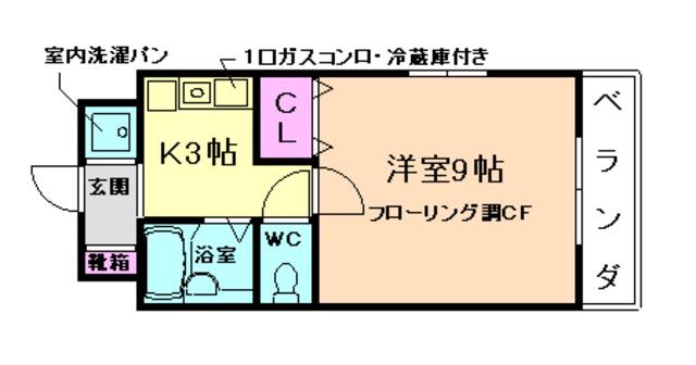 TSビル(1K/3階)の間取り写真