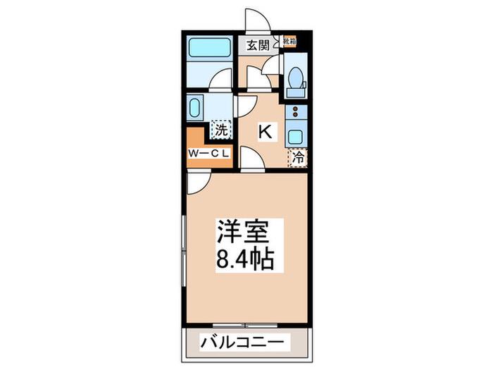 プリムローズ(1K/1階)の間取り写真