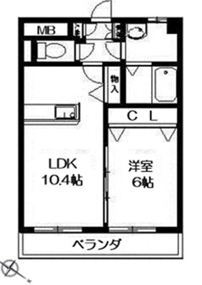 パークヒルズ長浦台(1LDK/1階)の間取り写真