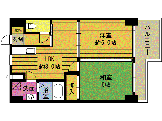 クレイン大手町(2DK/7階)の間取り写真