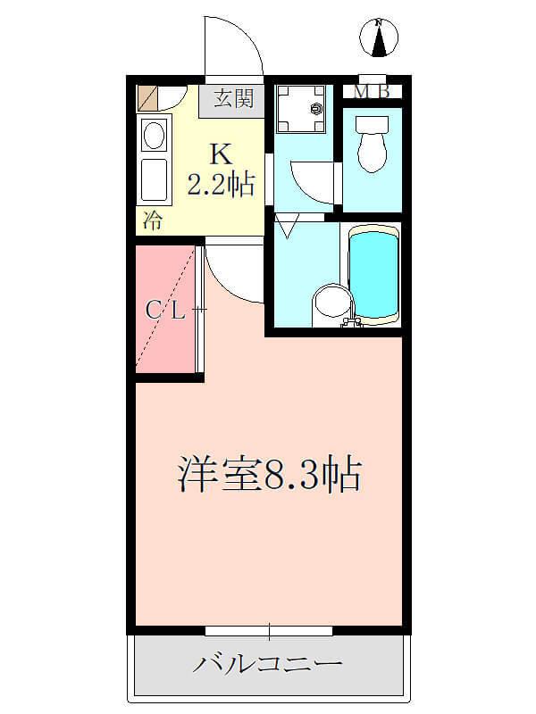 レフィナード(1K/1階)の間取り写真
