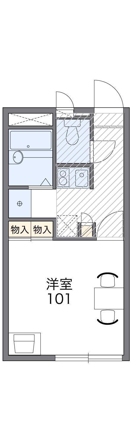 レオパレスフリージア(1K/1階)の間取り写真