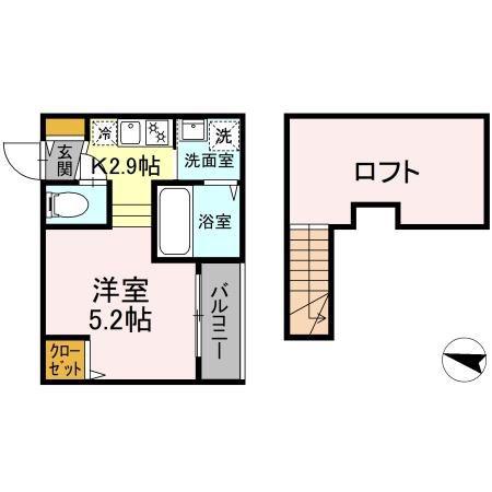 MODERN PALAZZO 須屋BALM(1K/1階)の間取り写真