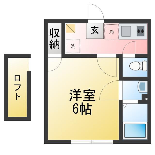クレッシェレ小机(1K/1階)の間取り写真