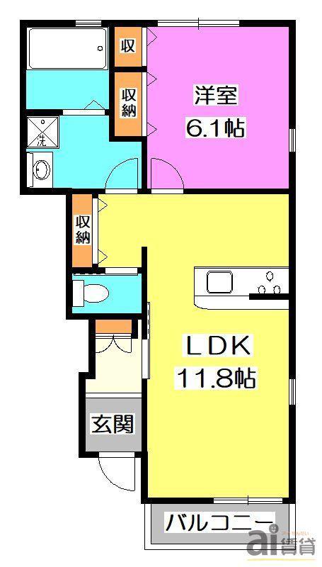MORGENROTE南沢A棟 モルゲンレーテ南沢(1LDK/1階)の間取り写真