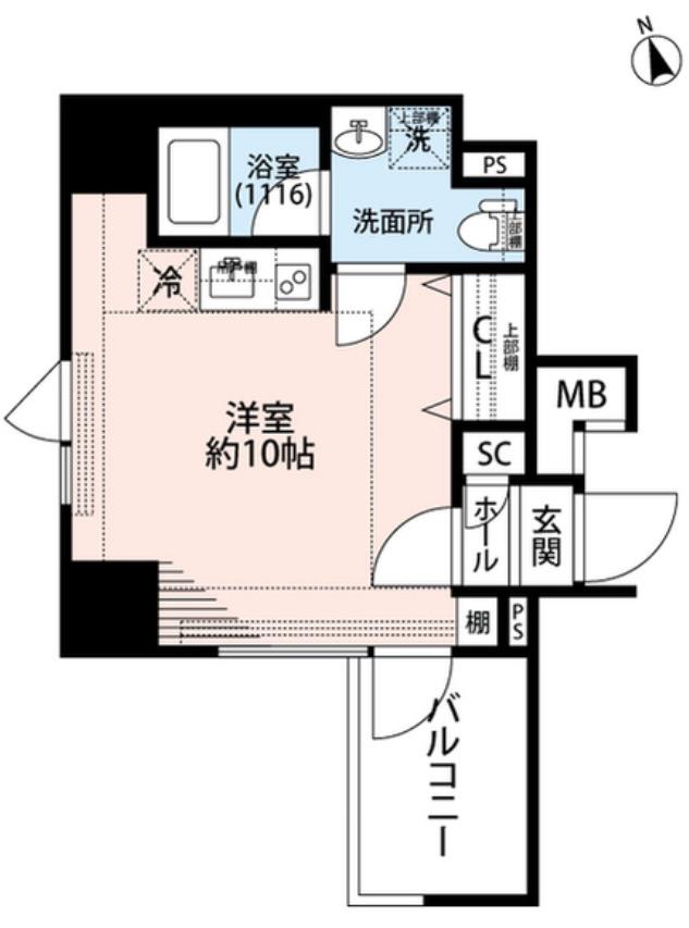 プレールドゥーク東新宿III(ワンルーム/8階)の間取り写真