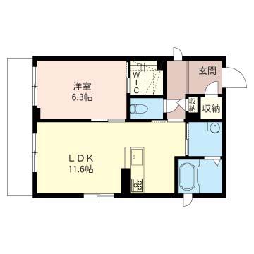 マルジュ(1LDK/1階)の間取り写真