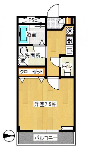 RAMH-K(1K/2階)の間取り写真