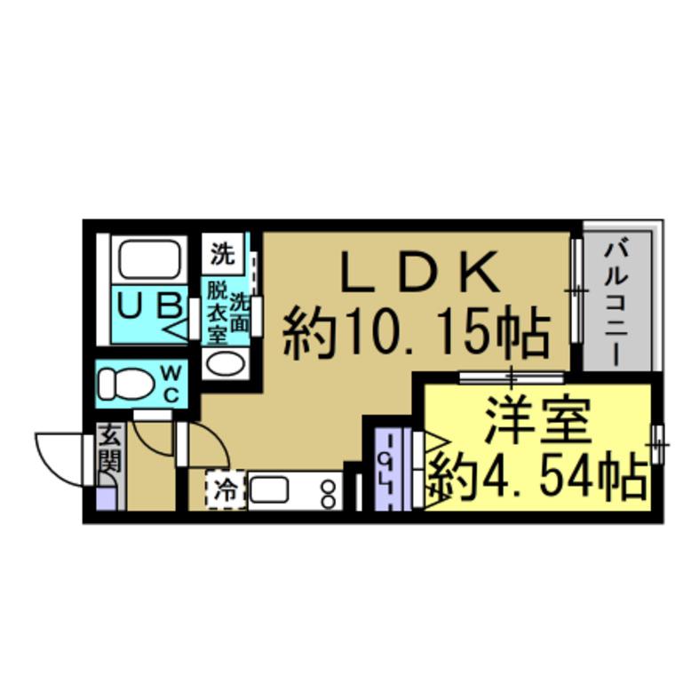 JACK TOKONAMEMINATOI(1LDK/3階)の間取り写真