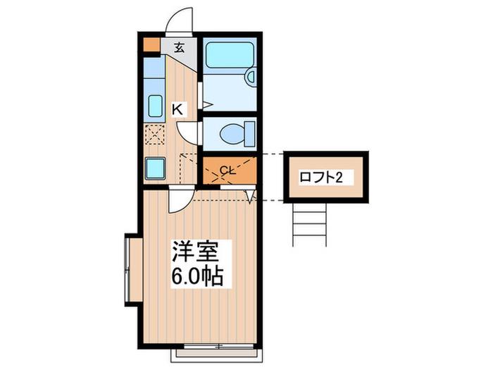 アルブルビラージュ吉祥寺(1K/2階)の間取り写真