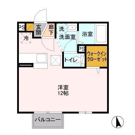 ADONIS.WIT(ワンルーム/2階)の間取り写真
