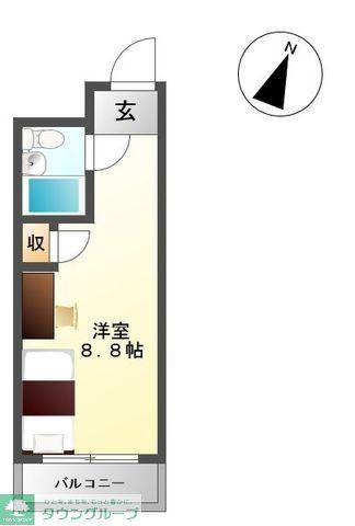 カノンセンダイ(ワンルーム/2階)の間取り写真
