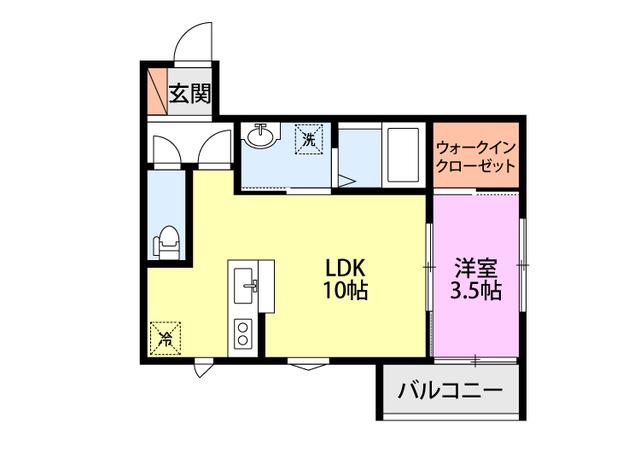 GLANZ新和(1LDK/1階)の間取り写真
