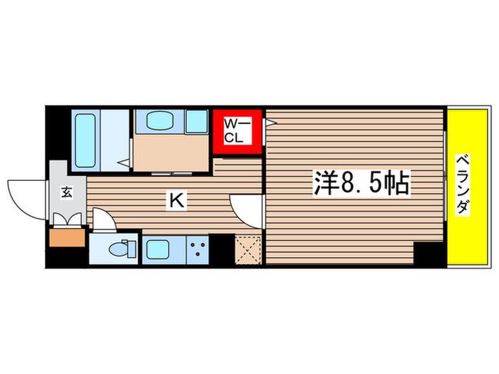 カスタリア新栄II(1K/4階)の間取り写真