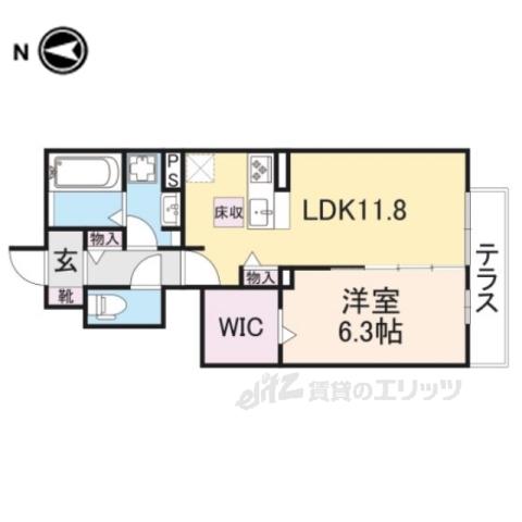 エスペランサ ミヤマ(1LDK/1階)の間取り写真