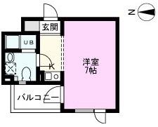 カーサ大戸(1K/1階)の間取り写真