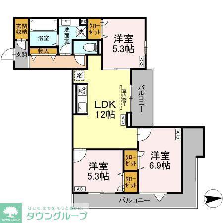 オルテンシア(3LDK/2階)の間取り写真