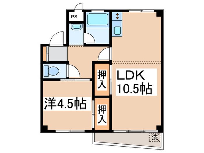 桜台森ビル(1LDK/3階)の間取り写真