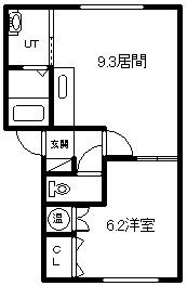 COCO旭岡(1DK/1階)の間取り写真
