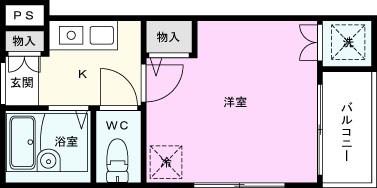 グランド北千住(1K/3階)の間取り写真
