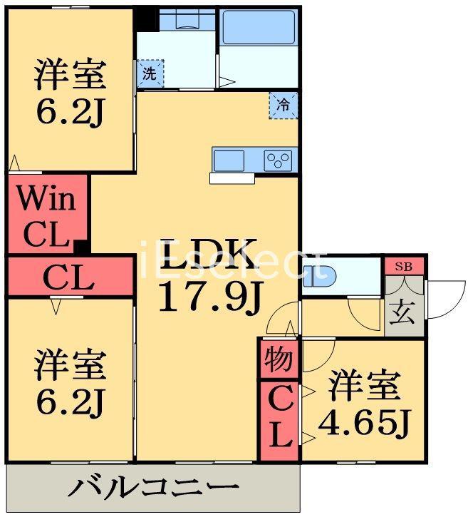 明幸2番館(3LDK/2階)の間取り写真
