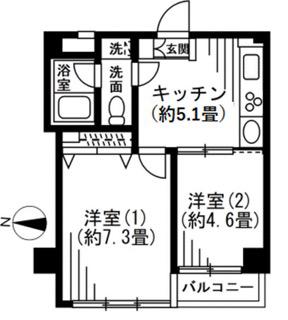 SOCIETY EBARA-NAKANOBU 3階(2K/3階)の間取り写真