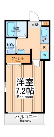 京急大師線 東門前駅 徒歩20分 3階建 築17年(1K/2階)の間取り写真