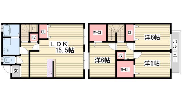 メゾン セジュール(3LDK/1階)の間取り写真