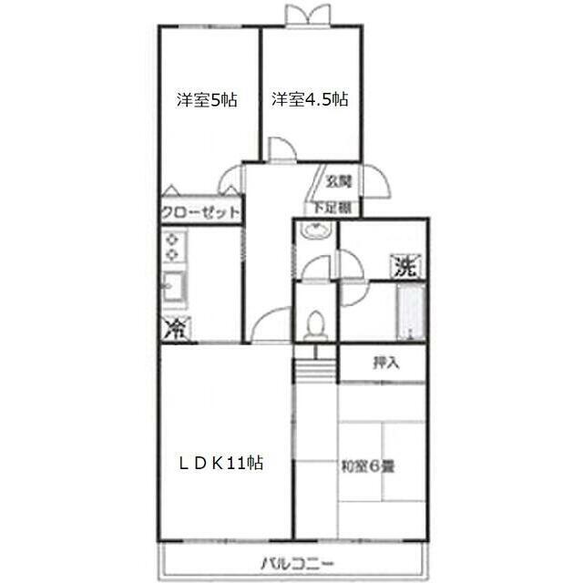 プラシス北柏(3LDK/3階)の間取り写真