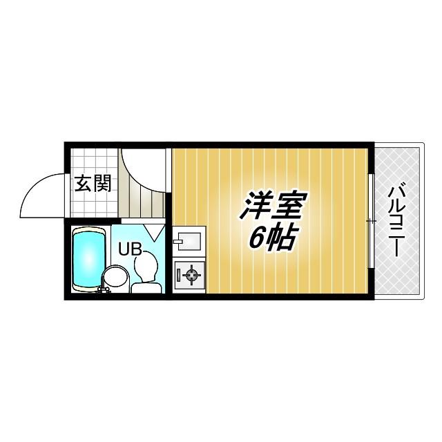 ユニティハウス(ワンルーム/2階)の間取り写真