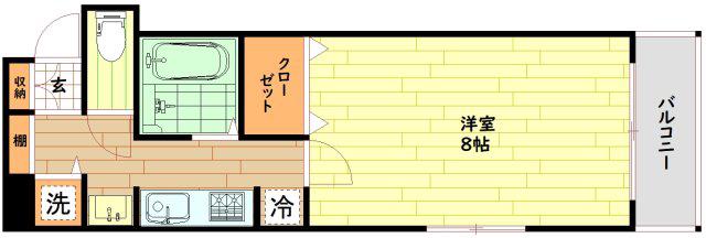 プラディオ蒲生公園(1K/3階)の間取り写真