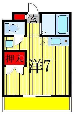 朝日ホーム山野(ワンルーム/2階)の間取り写真