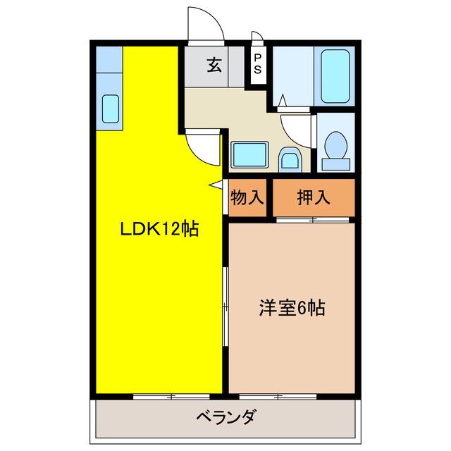サンシティ林セブンC(1LDK/2階)の間取り写真