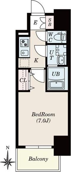 SーRESIDENCE尾頭橋CLARITY(1K/11階)の間取り写真