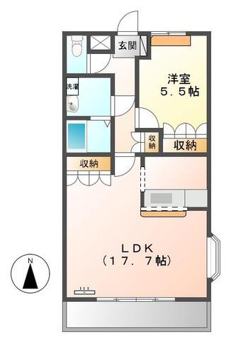 静岡鉄道静岡清水線 柚木駅(静岡鉄道) 徒歩57分 2階建 築17年(1LDK/1階)の間取り写真