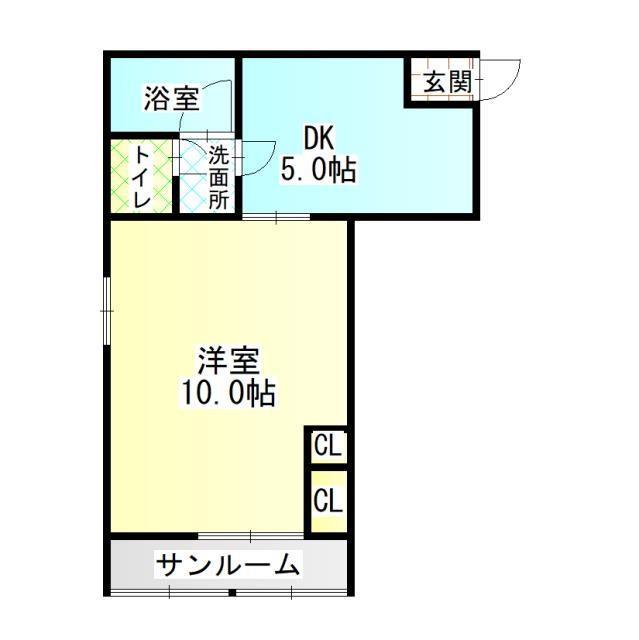 M・Eビル(1DK/4階)の間取り写真