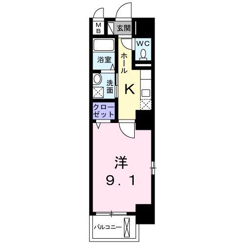 レジデンス 堀江西(1K/8階)の間取り写真