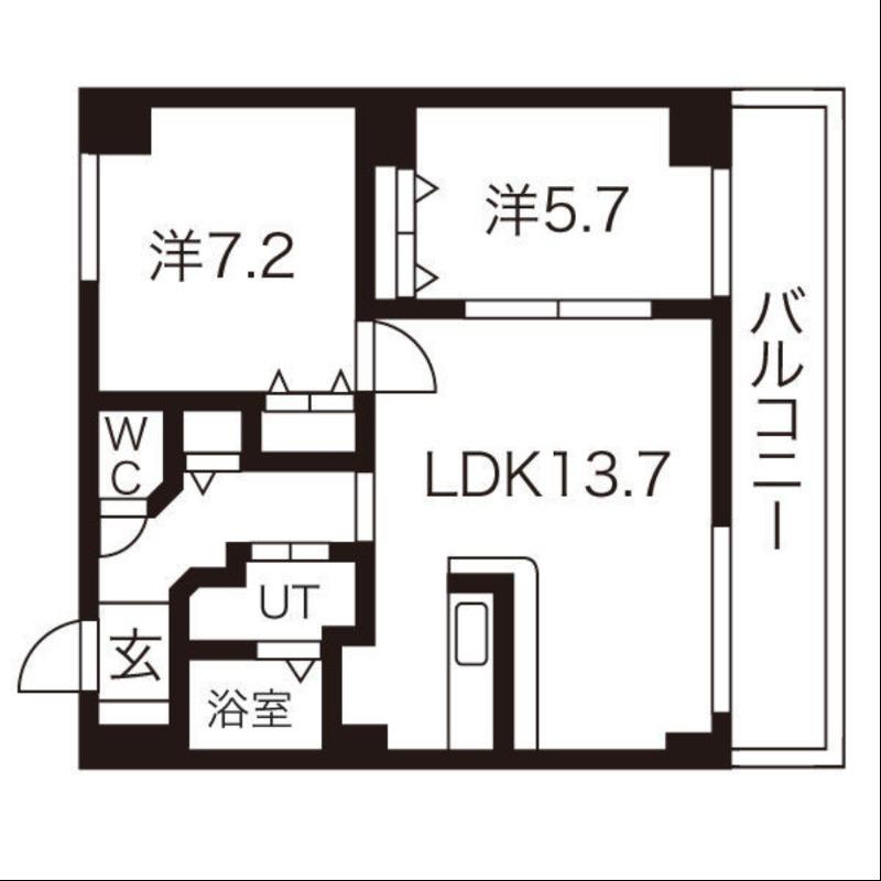 EF TOWN 2ND(2LDK/3階)の間取り写真